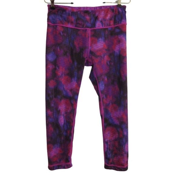 Active Life Purple Fuschia Space Dye Reversible Active Leggings Pocket Sz S - Picture 2 of 9